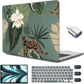 CISSOOK for MacBook Air 13.6 Inch Case 2024 2025 2026 Model A3449 A3240 A3113 A2681, Panther Leopard Midnight Green Cover with Keyboard Cover for MacBook Air 13.6 M2 M3 M4 M5 - Leopard