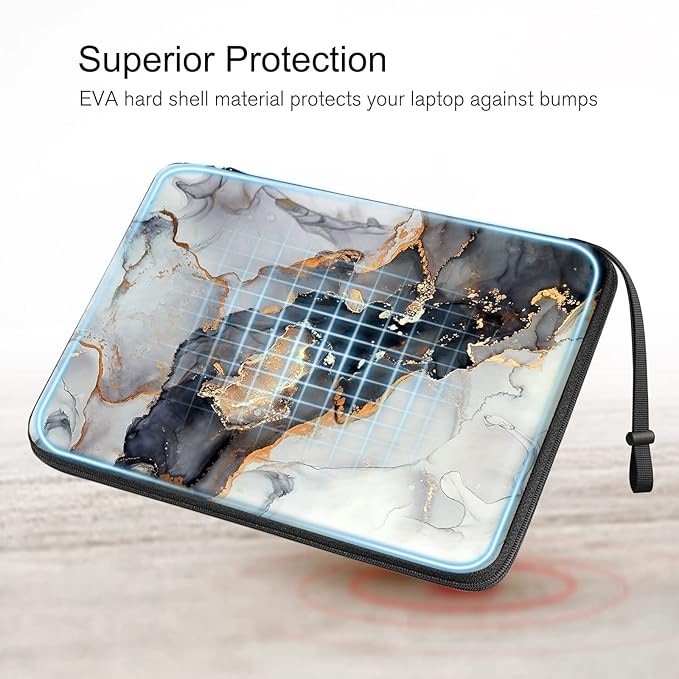 FINPAC Hard Laptop Sleeve Case for MacBook Neo A18 Pro, 13 inch MacBook Air 2026 M5/M4/M3/M2/M1, 14 inch MacBook Pro 2026 M5/M4/M3/M2 Pro/Max, Waterproof Case for Dell, HP, Acer, Cloudy Marble
