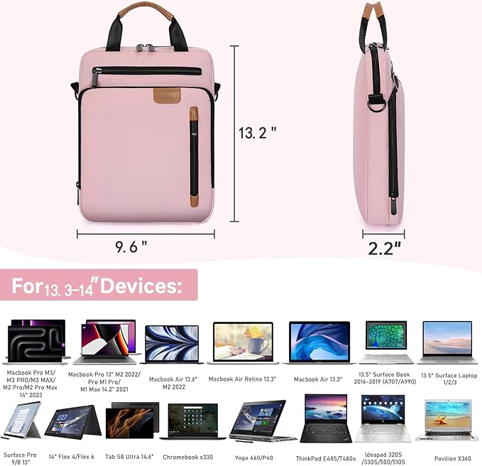 13.3-14 Inch Laptop Sleeve Bag, Padded Carrying Case for New MacBook Neo 13" (A18 Pro), MacBook Pro 14" M5/M4/M3/M2 14" /13", MacBook Air 13.6"/14" M5/M4/M3/M2 2026-2022, Surface Pro AI PC/9/8 13"