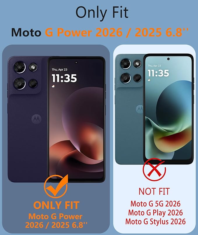 FNTCASE for Moto G-Power 2026 Case: Motorola Moto G Power 2025 Case 14FT Military Grade Drop Protection with Screen Protector Shockproof Anti-Slip Sweat-Resistant Matte TPU Daily Cover (Burgundy)