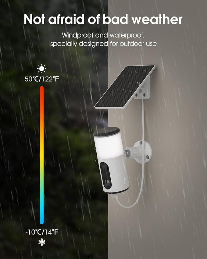 ARCCTV Floodlight Camera with Solar Panel, 4MP Battery Powered Security Cameras for Home Security, 2 Way Audio, PIR Motion Sensor, 2.4G/5G Dual Band WiFi, SD/Cloud Storage(2 Pack)