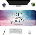 Desk Mat,Large Mouse Pad 35''×15.6'' XXL Extended Mouse Pad Mat Desk Pad with Non-Slip Base Mousepad for Computer,Office,Keyboard and Laptop - with God