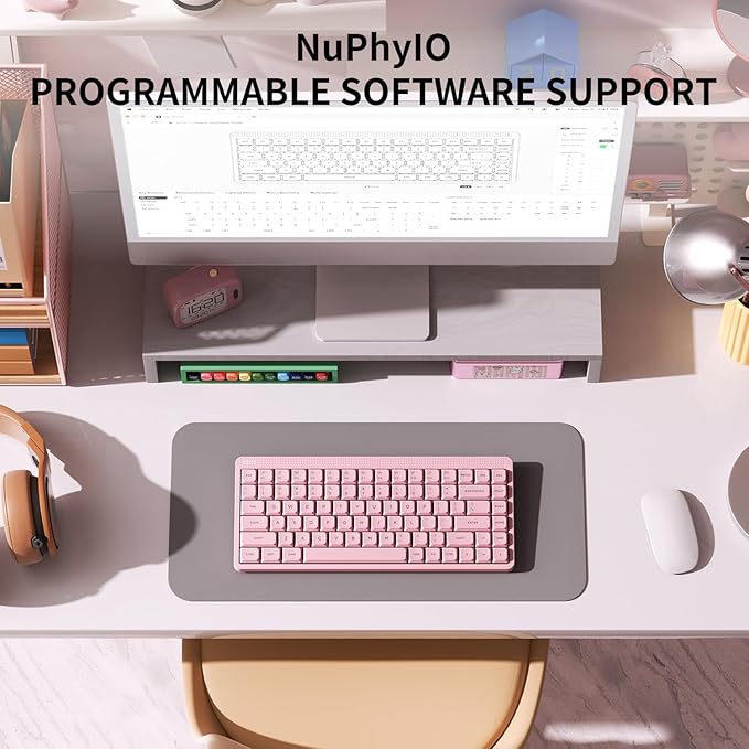 NuPhy Node75 Wireless Mechanical Keyboard, 75% Hot Swappable Custom Low Profile Keyboard, 84 Keys Computer Gaming Keyboards, Supports Touch Gestures, PBT Keycaps, RGB Backlit, Bluetooth/2.4GHz/USB-C