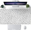 Boho Desk Mat, Polka Dot Large Mouse Pad Desk Pad Boho Desk Accessories for Women Office Decor, XXL Mousepad Long Laptop Keyboard Mouse Mat 31.5''X15.7'' Non-Slip Rubber Base with Stitched Edges