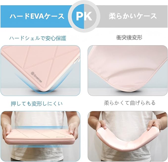Smatree Hard EVA Protective Sleeve Case Compatible for 12.3 inch Microsoft Surface Pro 7+, Surface Pro 9/8/7, for 12.4 inch Microsoft Surface Laptop Go 3 Notebook Bag, Pink (X8016TP)
