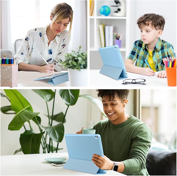 ProCase Smart Case for 10.5” iPad Air 3rd Generation 2019 / iPad Pro 2017, Slim Stand Cover with Pencil Holder Soft TPU Back for Air 3 -Sky Blue