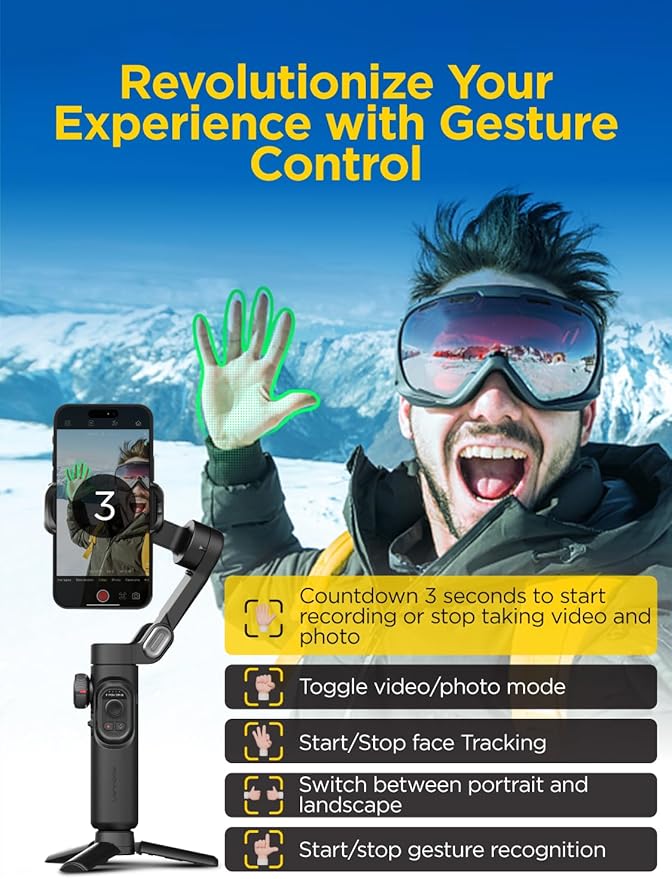 AOCHUAN 3-Axis Gimbal Stabilizer for Smartphone Smart XE & B10 Storage Bag & E10 Extension Rod