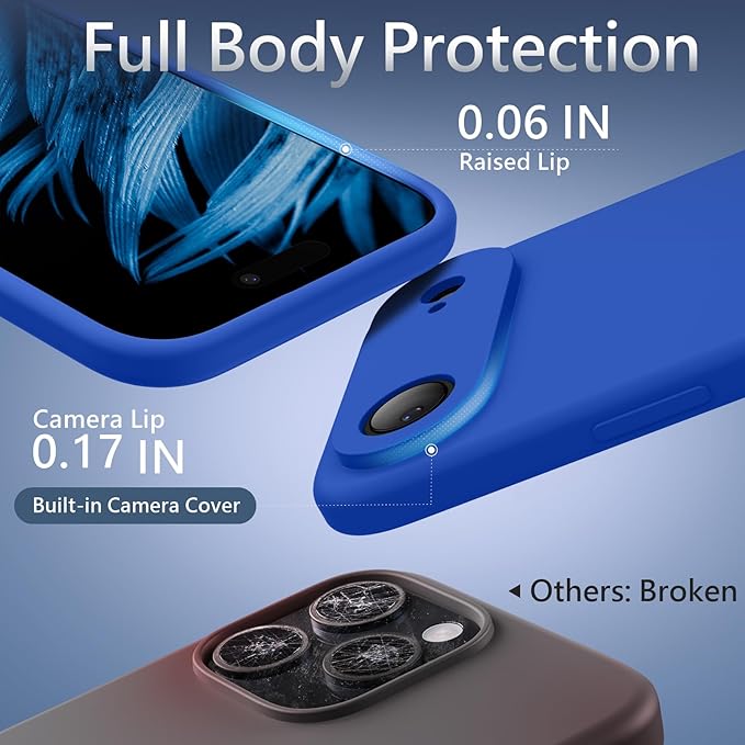 FireNova Magnetic for iPhone Air Case, Compatible with MagSafe, [Integrated Silicone Camera Control Button] [Camera Protection] Microfiber Lining Phone Case for iPhone 17 Air, 6.5", Klein Blue