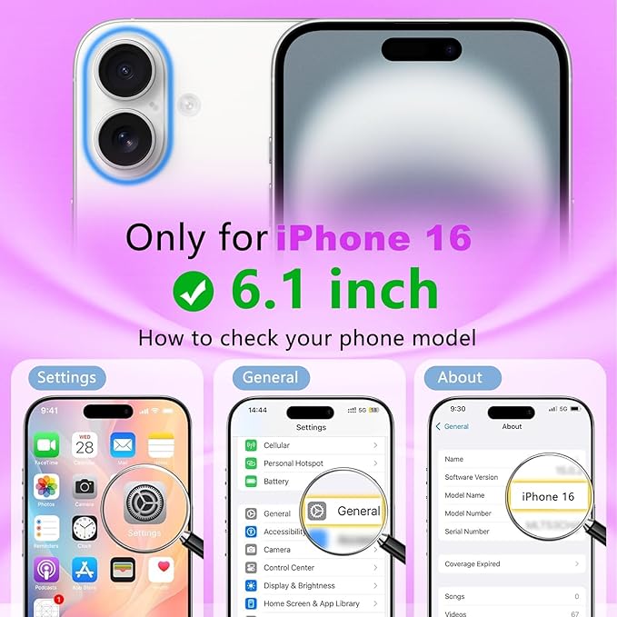 BENTOBEN Magnetic for iPhone 16 Case, Cute Wavy [Full Camera Protection][Compatible with MagSafe] Matte Anti-Slip Bumper Women Girls Boys Protective Cover for iPhone 16 6.1",Berry Purple