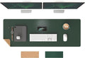 RENMTURE Dual-Sided Mouse Pad, Natural Cork & PU Leather Large Desk Pad for Office and Home Work, Desk Protector Non-Slip, Waterproof, Easy Clean (Dark Green, 47"x17")