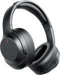 Active Noise Cancelling Headphones, Upgraded Wireless Bluetooth Headphones Over Ear with ENC Mic, HiFi Stereo Deep Bass, Noise Canceling Headphones Lightweight, BT 5.4, for Travel/Office/Home, Black