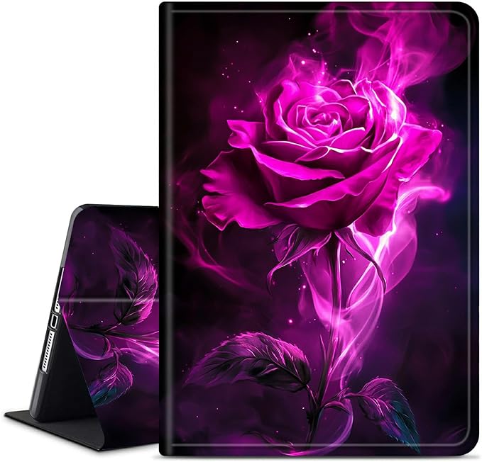 for Amazon Kindle Fire Max 11 (13th Generation, 2023 Release) 11" Tablet Case, Slim Kickstand Stand Leather Smart Cover with Auto Wake/Sleep, Rose Red Wolf