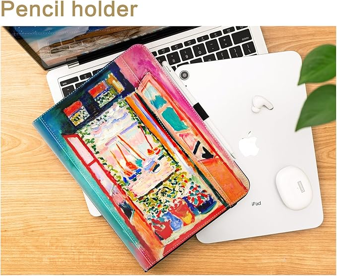 Vimorco Case for iPad (A16) 11th Generation 2025, for iPad 11th/10th Generation Case, Pencil Holder & Hand Strap & Pocket, Multiple Stand Protector PU Leather Shell Cover, Auto Wake/Sleep, Window