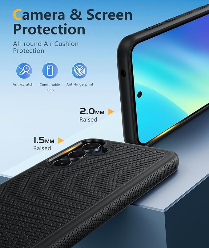 FNTCASE for Galaxy A35-5G Phone Case - Samsung A35 5G Magnetic Cover [Fit for Magsafe] with Screen Protector, Anti-Slip Textured, TPU+PC Dual Layer Shockproof, Military Grade Drop Protection (Black)