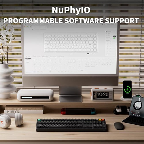 NuPhy Node100 Wireless Mechanical Keyboard, Hot Swappable Custom Bluetooth Keyboard, 109 Keys Computer Gaming Keyboards, Supports Touch Gestures, PBT Keycaps, RGB Backlit, Bluetooth/2.4GHz/USB-C