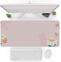 Pixio Mouse Pads - 36 x 16 inch XXL Sleepy Bear Flower Pink Multifunctional Large Desk Mats for Gaming, Office, Desktop Anti-Slip Waterproof Washable Computer Mouse Mat