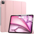 Soke Case for iPad Air 13 Inch (M3/M2) 2025/2024,iPad Pro 12.9 2022 2021(6th 5th Generation) - [Slim Trifold Stand + Auto Wake/Sleep],Protective Hard PC Back Cover (Pink)