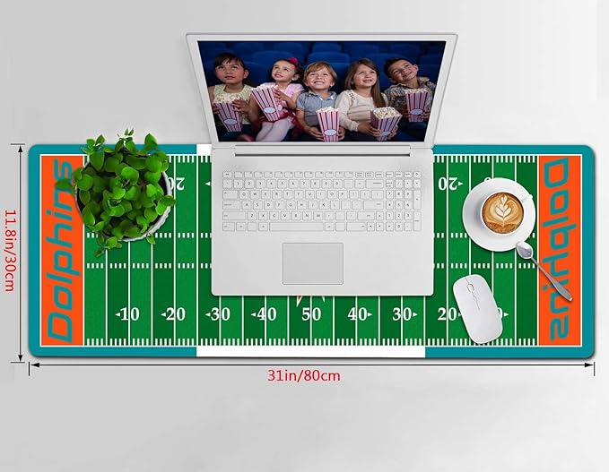 Large Gaming Mouse Pad, Mousepad with Non-Slip Rubber Base for Laptop Computer Desktop Keyboard,Football Fans Boy Husband Gift Little Green Design Mat