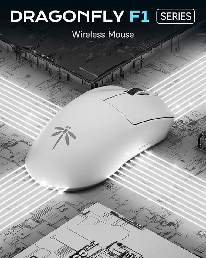 VGN Dragonfly F1 Pro Wireless Gaming Mouse, 49g Ultra-Lightweight, PAW3395 26K DPI Sensor, 4KHz Polling Rate Supported, Professional Esports Speed, White