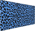 Blue Leopard Skin Print Mouse Pads XXL Extended Mousepad with Stitched Edges Non-Slip Rubber Base Computer Keyboard Pad Desk Mat for Home Office Desk Decor, 35.4" X 15.7"