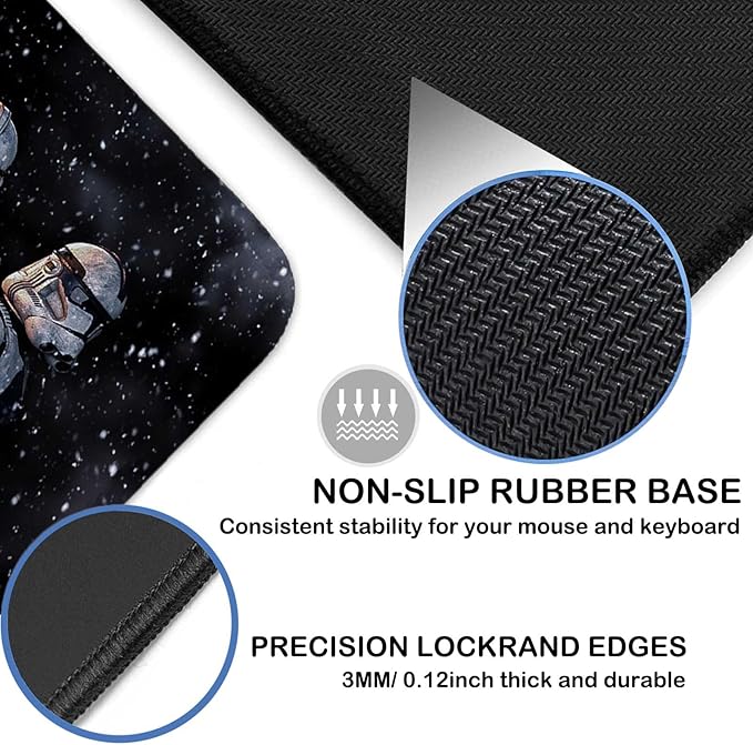 Extra Large Gaming Mouse Pad Design Desk Pad XXL,Mousepad with Non-Slip Rubber Base & Stitched Edges Mouse Mat,Portable Desk Mat for Computer Keyboard Mice Laptop and PC,31.5X15.7 inches