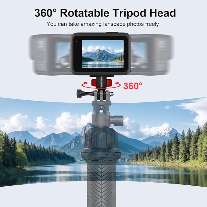 1/4" Aluminum Camera Mount Conversion Kit for Insta360 X4 X3/DJI Osmo Pocket 3/Go Pro 13/12/11/10,Lightweight Accessories Adapter for Tripod,Selfie Stick,Stabilizer & Action Gear