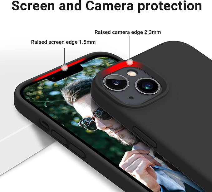 OTOFLY Designed for iPhone 14 Plus Case, Silicone Shockproof Slim Thin Phone Case for iPhone 14 Plus 6.7 inch （Black）