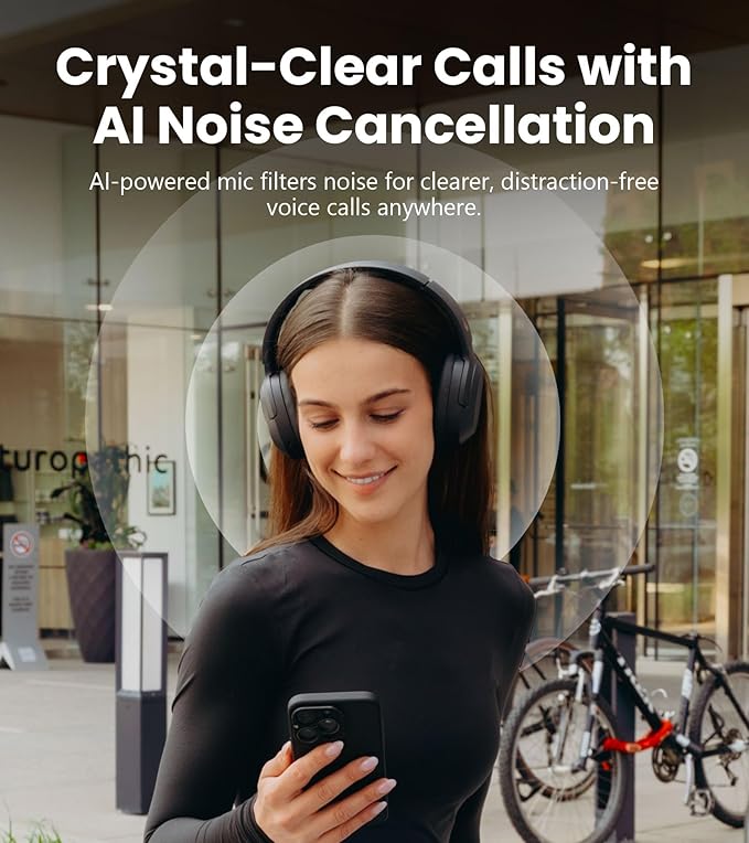 Edifier W820NB Plus Gen 2 Wireless Over-Ear Noise Cancelling Headphone, -49 dB ANC, LDAC Hi-Res Audio, 88H Playtime, Spatial Sound, AI Clear Calls, Bluetooth V6.1 & Multipoint - Dark Gray
