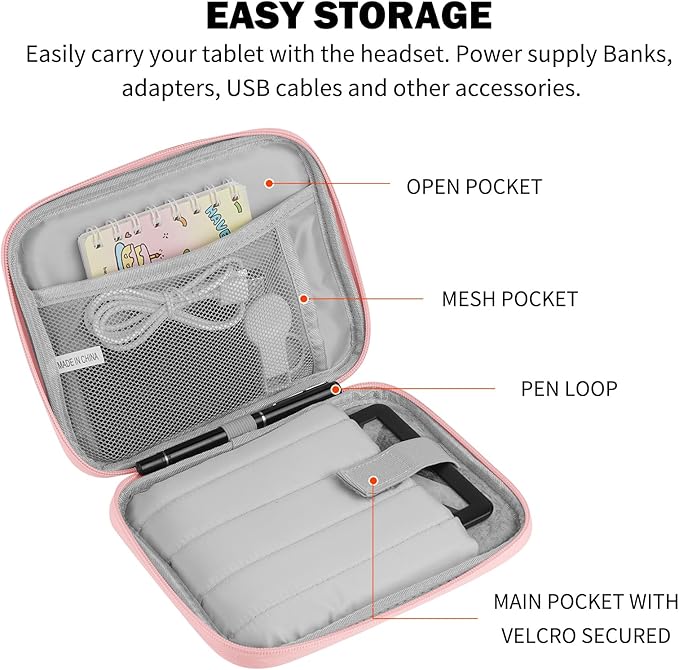 HoYiXi Universal Sleeve Bag for 6",6.8",7" Kindle Paperwhite/Colorsoft 2024-2012 Compatible with 6"-6.8" All-New Kindle/Kobo/Tolino/Sony,6" EReader with Anti-Drop Protective Cover,Pink