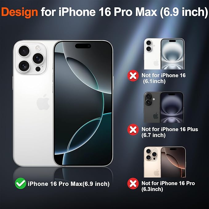 SUPFINE Magnetic for iPhone 16 Pro Max Case (Compatible with MagSafe) (Military Grade Drop Protection) Slim Translucent Matte Shockproof with Anti-Fingerprint Phone Case,Blue Green
