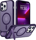 Magnetic Compatible with iPhone 13 Pro Max Case, [Built-in Invisible Kickstand][Compatible with MagSafe] [Military Grade Shockproof] Slim Translucent Matte Phone Case for iPhone 13 Pro Max 6.7"