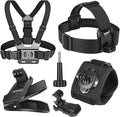 NEEWER Accessory Set Compatible with GoPro Hero Insta360 DJI AKASO Action Camera, Quick Change Head Strap Head Strap Holder, Chest Strap, Backpack Hat Clip Holder & 360° Wrist Strap for GP-75