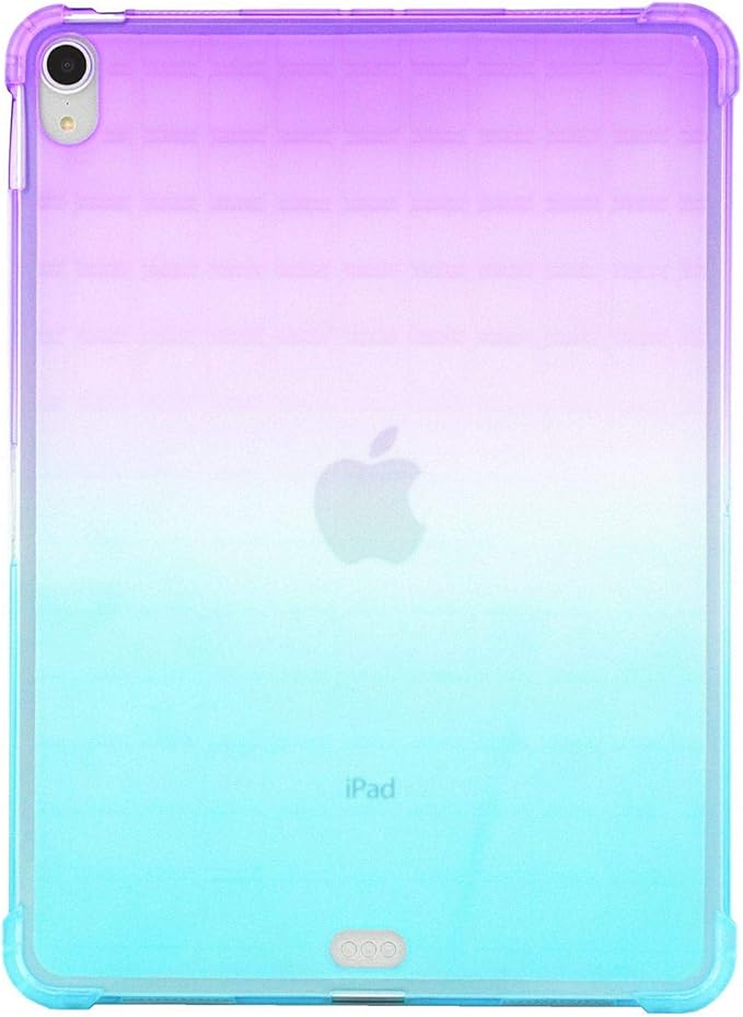 Case for iPad Air 11" M2 (2024) & iPad Pro 11 inch 4th/3rd/2nd/1st Gen (2022/2021/2020/2018) & iPad Air 5th/4th Gen 10.9" (2022/2020) Translucent Frosted Clear TPU Back Cover,Purple & Green