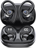 Wireless Earbuds, Bluetooth 5.4 Headphones Sport, Over Ear Buds With ENC Noise Cancelling Mic, 48H, Wireless Earphone With Earhooks, Stereo Deep Bass, IP7 Waterproof ear bud for Workout Running, Black