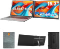 Laptop Screen Extender, Ultra-Thin 15.3" FHD 1200P 16:10 Portable Monitor for Laptop, Lightweight Dual Monitor Extender Plug & Play for 14.2"-17.3" Laptops, Compatible with Wins/Mac/Chrome/Linux
