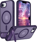 Magnetic Compatible with iPhone 16E Case, [Built-in Invisible Kickstand][Compatible with MagSafe][Military Grade Shockproof] Slim Translucent Matte Case for iPhone 16E 6.1" 2025