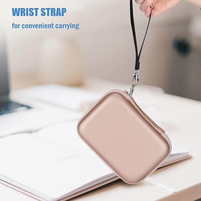 ProCase Hard Drive Case for Canvio Basics Western Digital WD Elements My Passport Seagate Portable Backup Plus Slim 1TB 2TB 3TB 4TB USB 3.0, 2.5”, Samsung T9 Portable External Hard Drive Case-Rosegold