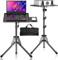 GSOW Projector Stand, Adjustable Height 26 to 56 Inch Laptop Tripod, Laptop Stand with Mouse Tray, Foldable Tripod for Projector with Carry Bag, Portable Podium Stand for Office, Home, Stage, DJ