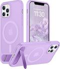 Magnetic Compatible with iPhone 12 Pro Max Case, [Built-in Invisible Kickstand][Compatible with MagSafe][Military Grade Shockproof] Slim Translucent Matte Phone Case for iPhone 12 Pro Max 6.7"