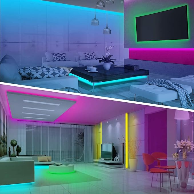 Tenmiro 65.6ft Led Strip Lights Smart Led Light Strips Music Sync Color Changing LED Lights App Control Led Lights for Bedroom Party Home Decoration