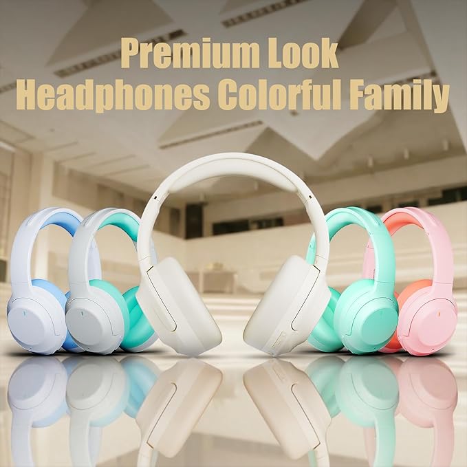 Upgraded Pro‑level Hybrid Active Noise Cancelling Headphones, HD Sound & Big Bass, 2X Softer Comfort, Long ANC Playtime, Wireless Over-Ear Bluetooth Headphones Perfect for Home Office|Travel|Pair