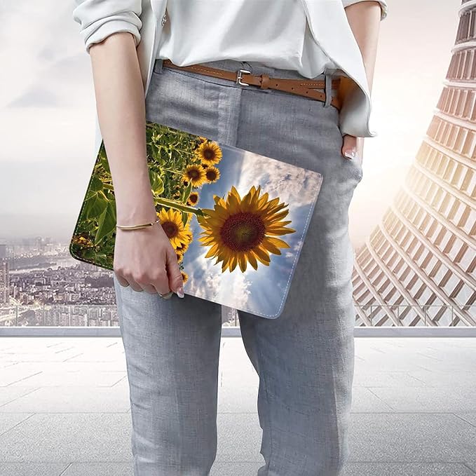 WEUIUJKILO Case for iPad (A16) 11th Generation 11 Inch 2025, iPad 10th Generation 10.9 Inch 2022, Slim PU Leather Folding Stand Smart Cover with Auto Sleep/Wake, Sunflowers