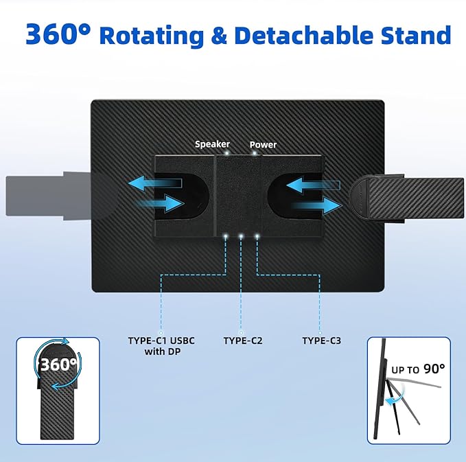 BOSII Portable Monitor for Laptops - Dual 16" IPS FHD 1200P Extended Dual Monitor for Laptop Compatible with Windows Mac Travel Work