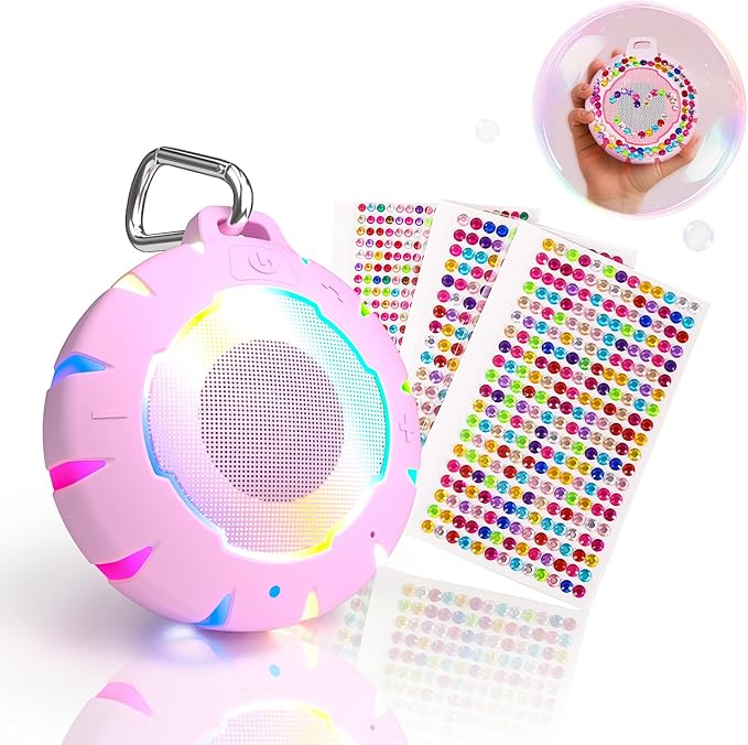 HEYSONG Bluetooth Shower Speaker + DIY Diamond Stickers – Great Gift for Girls