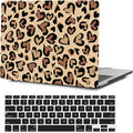 Laptop Hard Cover Compatible with MacBook Air 13 inch Case 2017 2016 2015 2014 2013 2012 2011 2010 Release Model A1466 A1369, Plastic Hard Shell Case & Keyboard Cover Skin, Heart Leopard