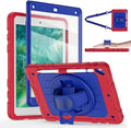 Case for iPad 6th/5th Generation 9.7'' with Screen Protector Pencil Holder [360 Rotating Hand Strap] &Stand, Drop-Proof Case for iPad 6th/5th/ Air 2/ Pro 9.7 (Red&Blue)