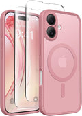 CAPRARO Magnetic Compatible with iPhone 16 Case, Upgraded [Full Camera Protection] [Compatible with MagSafe] Protective Translucent Matte Women Girl Phone Case Cover, Apricot Pollen