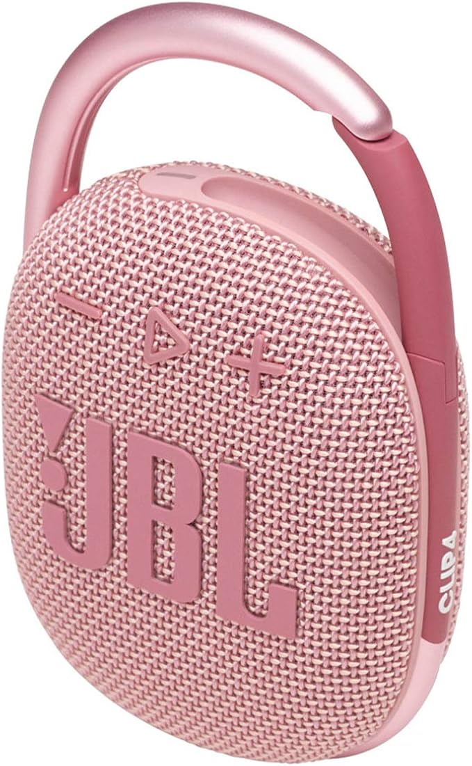 JBL Clip 4 - Portable Mini Bluetooth Speaker, big audio and punchy bass, integrated carabiner, IP67 waterproof and dustproof, 10 hours of playtime, speaker for home, outdoor and travel (Pink)