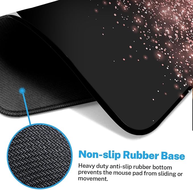 Britimes Rose Gold Pink Large Mouse Pad Non-Slip Golden Holiday Desk Pad Keyboard and Mouse Desk Mat Gaming Mousepad for Game, Office & Home, 31.5 x 15.7 in
