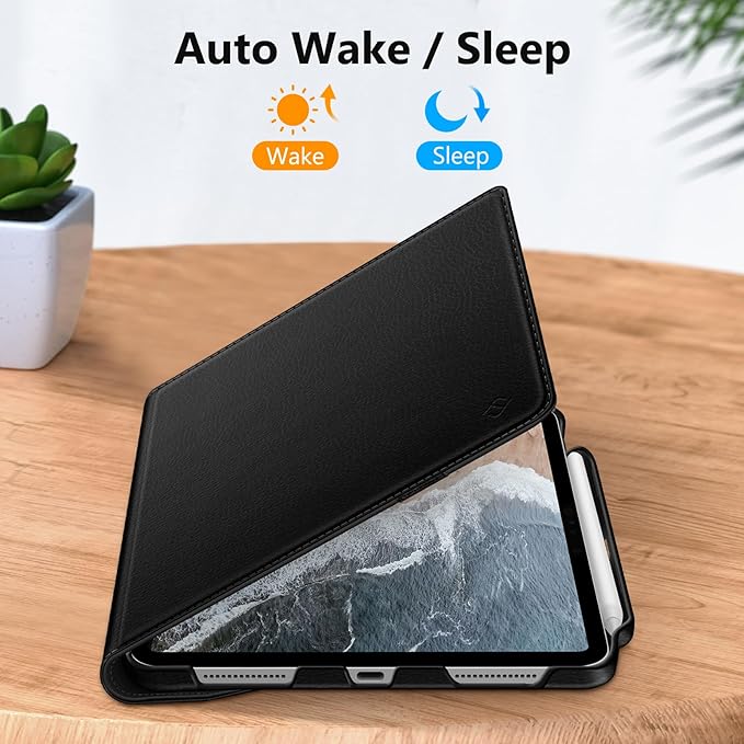 Fintie Rotating Case for iPad Pro 11-inch (M5) 2025 / (M4) 2024 - [Built-in Pencil Holder] 360 Degree Swiveling Smart Stand Protective Cover, Auto Sleep/Wake, Black
